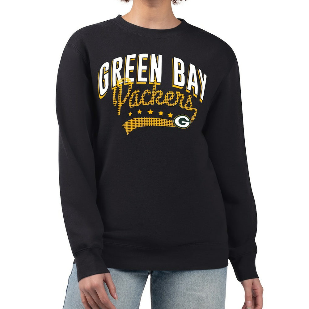 Green Bay Packers G-III 4Her by Carl Banks Women's Filigree Logo Graphic Fleece Pullover Sweatshirt Black - NFL