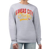 Kansas City Chiefs G-III 4Her by Carl Banks Women's Filigree Logo Graphic Fleece Pullover Sweatshirt Heather Gray - NFL
