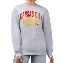 Kansas City Chiefs G-III 4Her by Carl Banks Women's Filigree Logo Graphic Fleece Pullover Sweatshirt Heather Gray - NFL