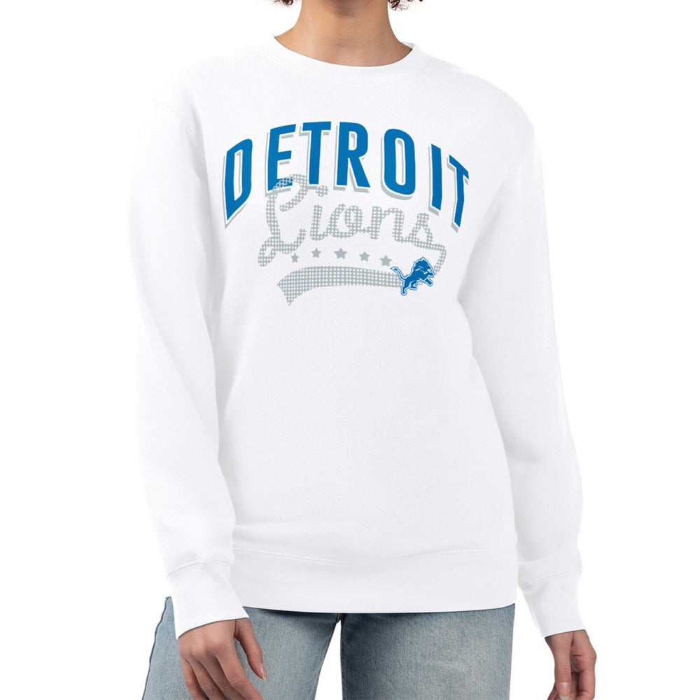 Detroit Lions G-III 4Her by Carl Banks Women's Filigree Logo Graphic Fleece Pullover Sweatshirt White - NFL