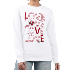 Tampa Bay Buccaneers G-III 4Her by Carl Banks Women's Lots of Love Graphic Fleece Pullover Sweatshirt White - NFL