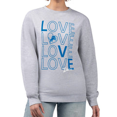 Detroit Lions G-III 4Her by Carl Banks Women's Lots of Love Graphic Fleece Pullover Sweatshirt Heather Gray - NFL