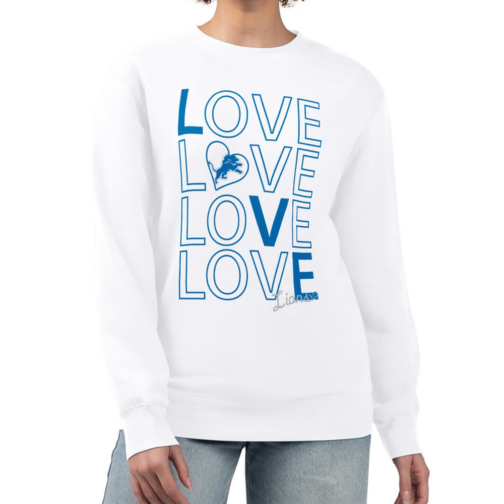 Detroit Lions G-III 4Her by Carl Banks Women's Lots of Love Graphic Fleece Pullover Sweatshirt White - NFL