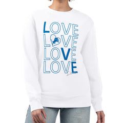 Detroit Lions G-III 4Her by Carl Banks Women's Lots of Love Graphic Fleece Pullover Sweatshirt White - NFL