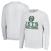 New York Jets Homage Unisex Crest Tri-Blend Crewneck Pullover Sweatshirt White - NFL