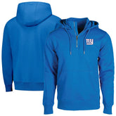 New York Giants Dunbrooke Unisex Defender Quarter-Zip Hoodie Royal - NFL