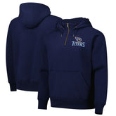 Tennessee Titans Dunbrooke Unisex Defender Quarter-Zip Hoodie Navy - NFL
