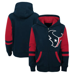 Houston Texans Youth Stadium Color-Block Full-Zip Hoodie Navy - NFL