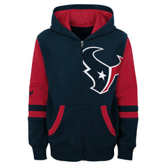 Houston Texans Youth Stadium Color-Block Full-Zip Hoodie Navy - NFL