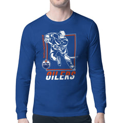 Edmonton Oilers - Starter Player Grid Long Sleeve T-Shirt Royal