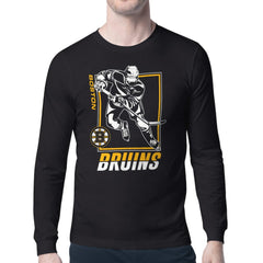 Boston Bruins Starter Player Grid Long Sleeve T-Shirt Black