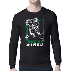 Dallas Stars - Starter Player Grid Long Sleeve T-Shirt Black