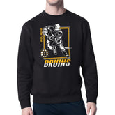 Boston Bruins Starter Player Grid Fleece Pullover Sweatshirt Black