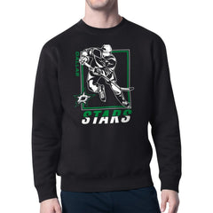 Dallas Stars - Starter Player Grid Fleece Pullover Sweatshirt Black