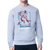 Colorado Avalanche - Starter Player Grid Fleece Pullover Sweatshirt Heather Gray