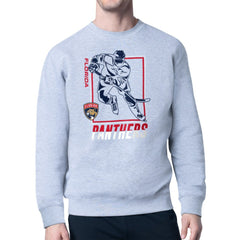 Florida Panthers - Starter Player Grid Fleece Pullover Sweatshirt Heather Gray