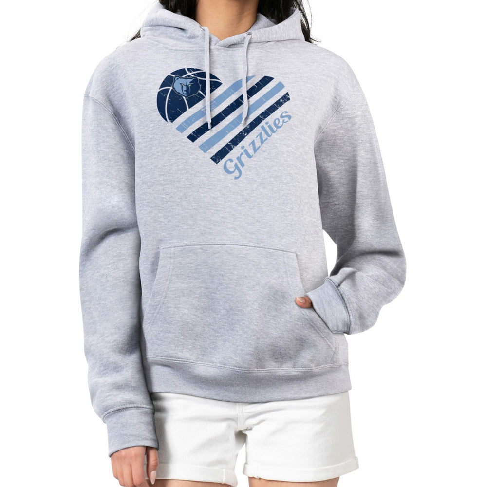 NBA - Memphis Grizzlies G-III 4Her by Carl Banks Women's Heart Pullover Hoodie - Heather Gray