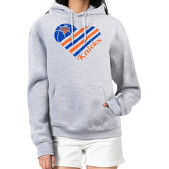 NBA - New York Knicks G-III 4Her by Carl Banks Women's Heart Pullover Hoodie - Heather Gray