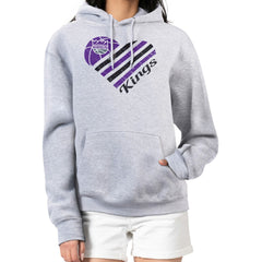 NBA - Sacramento Kings G-III 4Her by Carl Banks Women's Heart Pullover Hoodie - Heather Gray