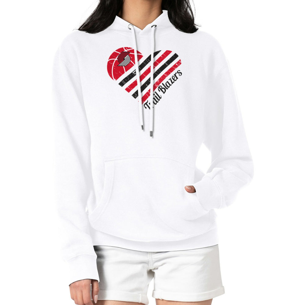 NBA - Portland Trail Blazers G-III 4Her by Carl Banks Women's Heart Pullover Hoodie - White