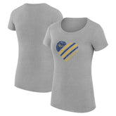 NBA - Golden State Warriors G-III 4Her by Carl Banks Women's Super-Slim Fit Lightweight Heart T-Shirt - Heather Gray