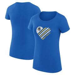 NBA - Golden State Warriors G-III 4Her by Carl Banks Women's Super-Slim Fit Lightweight Heart T-Shirt - Royal