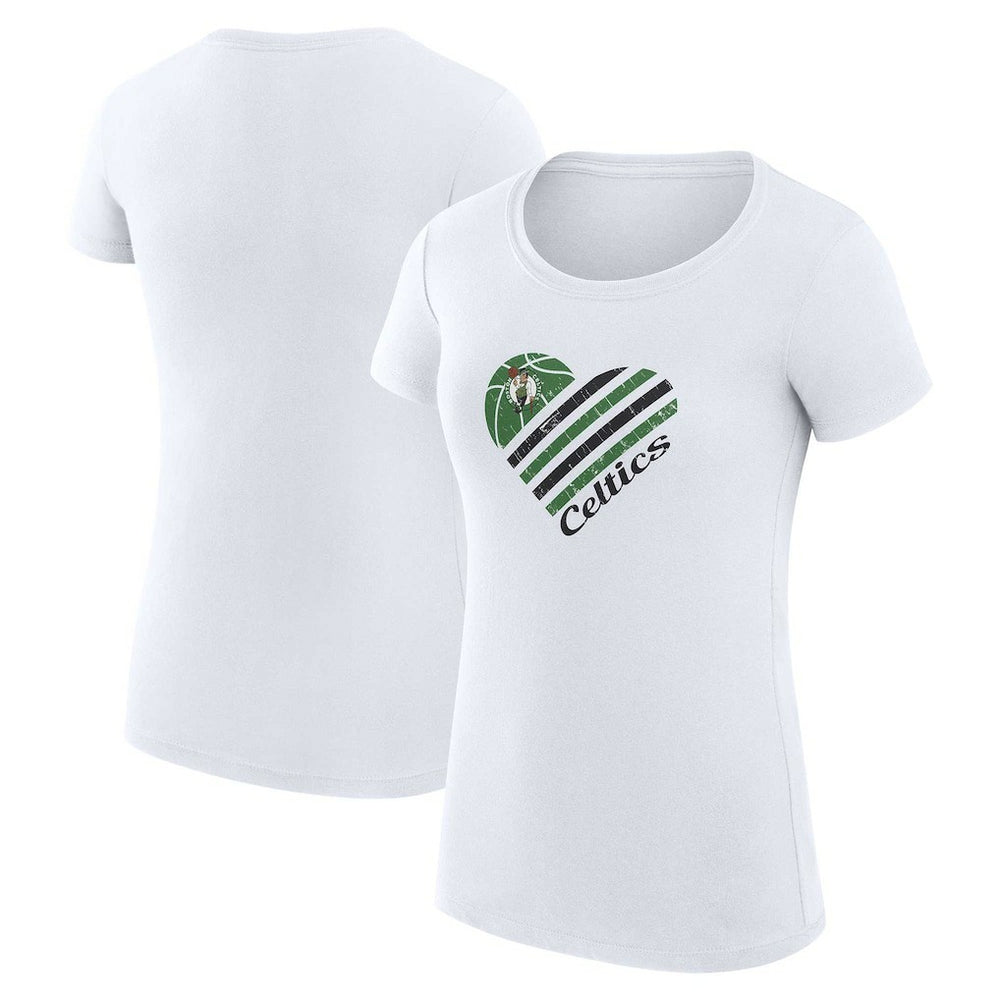 NBA - Boston Celtics G-III 4Her by Carl Banks Women's Super-Slim Fit Lightweight Heart T-Shirt - White