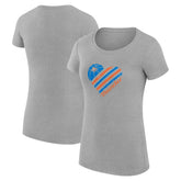 NBA - Oklahoma City Thunder G-III 4Her by Carl Banks Women's Super-Slim Fit Lightweight Heart T-Shirt - Heather Gray