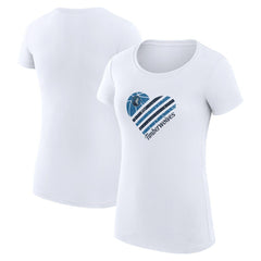 NBA - Minnesota Timberwolves G-III 4Her by Carl Banks Women's Super-Slim Fit Lightweight Heart T-Shirt - White