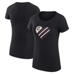 NBA - Cleveland Cavaliers G-III 4Her by Carl Banks Women's Super-Slim Fit Lightweight Heart T-Shirt - Black