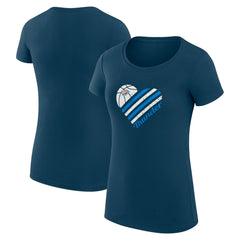 NBA - Oklahoma City Thunder G-III 4Her by Carl Banks Women's Super-Slim Fit Lightweight Heart T-Shirt - Navy