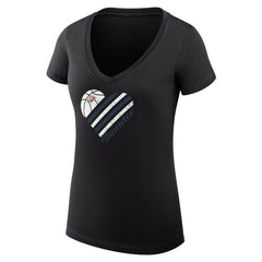 NBA - Oklahoma City Thunder G-III 4Her by Carl Banks Women's Super-Slim Fit Lightweight Heart V-Neck T-Shirt - Black