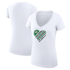 NBA - Boston Celtics G-III 4Her by Carl Banks Women's Super-Slim Fit Lightweight Heart V-Neck T-Shirt - White