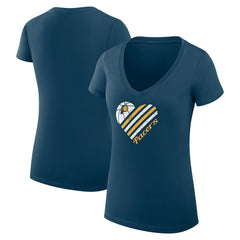 NBA - Indiana Pacers G-III 4Her by Carl Banks Women's Super-Slim Fit Lightweight Heart V-Neck T-Shirt - Navy
