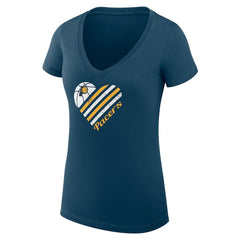 NBA - Indiana Pacers G-III 4Her by Carl Banks Women's Super-Slim Fit Lightweight Heart V-Neck T-Shirt - Navy