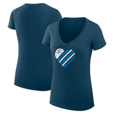 NBA - Oklahoma City Thunder G-III 4Her by Carl Banks Women's Super-Slim Fit Lightweight Heart V-Neck T-Shirt - Navy