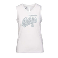 Edmonton Oilers - Levelwear Women's Paisley Sweep V-Neck Tank Top White