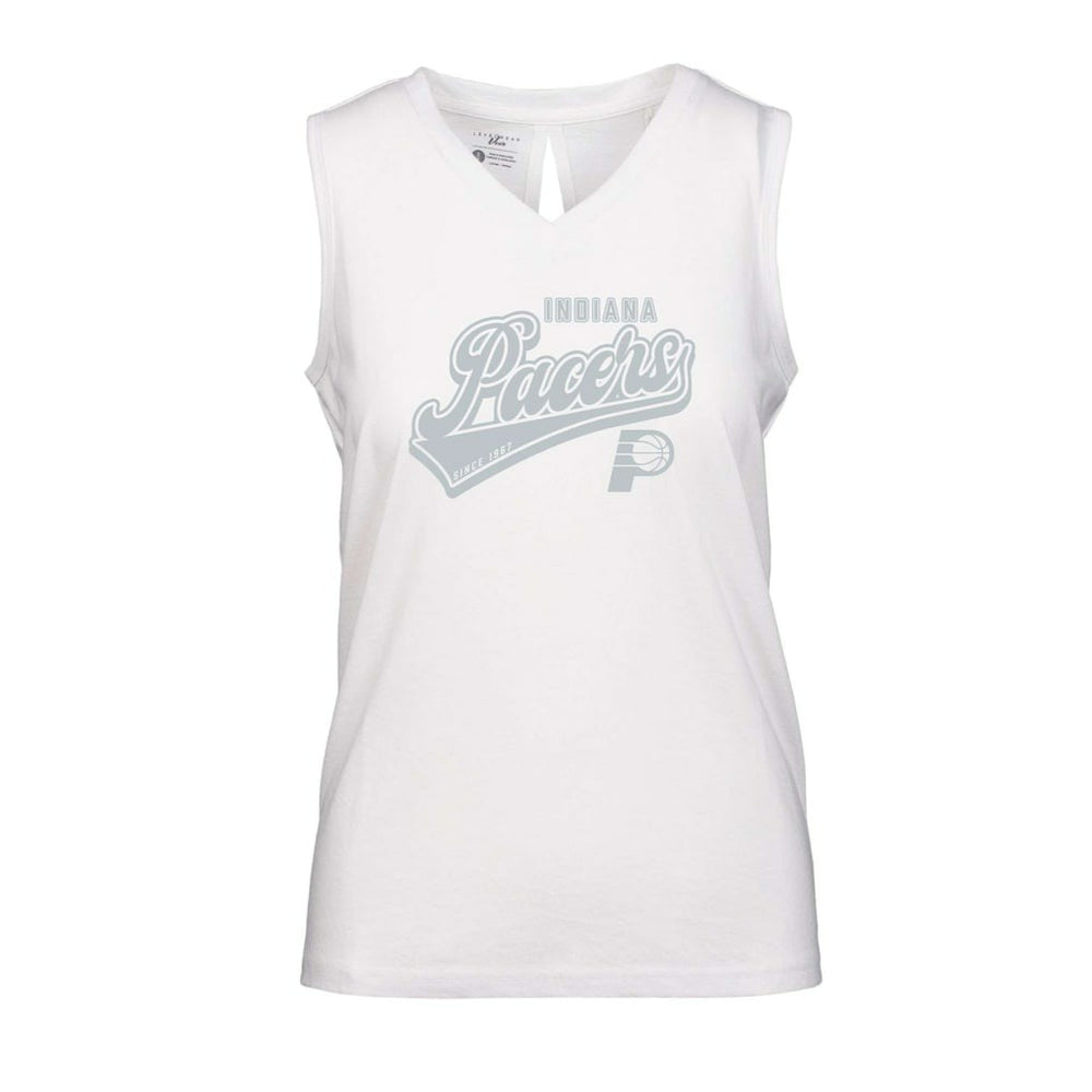 NBA - Indiana Pacers Levelwear Women's Paisley Sweep V-Neck Tank Top - White