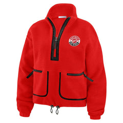 Detroit Red Wings - WEAR by Erin Andrews Women's Polar Fleece Half-Zip Jacket Red