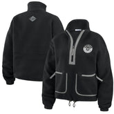 Los Angeles Kings - WEAR by Erin Andrews Women's Polar Fleece Half-Zip Jacket Black