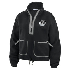 Los Angeles Kings - WEAR by Erin Andrews Women's Polar Fleece Half-Zip Jacket Black