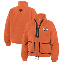 Philadelphia Flyers - WEAR by Erin Andrews Women's Polar Fleece Half-Zip Jacket Orange