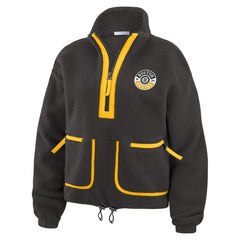 Boston Bruins WEAR by Erin Andrews Women's Polar Fleece Half-Zip Jacket Black