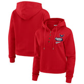 Washington Capitals WEAR by Erin Andrews Women's Waffle-Knit Pullover Hoodie Red