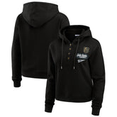 Vegas Golden Knights WEAR by Erin Andrews Women's Waffle-Knit Pullover Hoodie Black