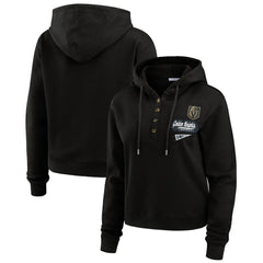 Vegas Golden Knights WEAR by Erin Andrews Women's Waffle-Knit Pullover Hoodie Black