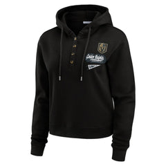 Vegas Golden Knights WEAR by Erin Andrews Women's Waffle-Knit Pullover Hoodie Black
