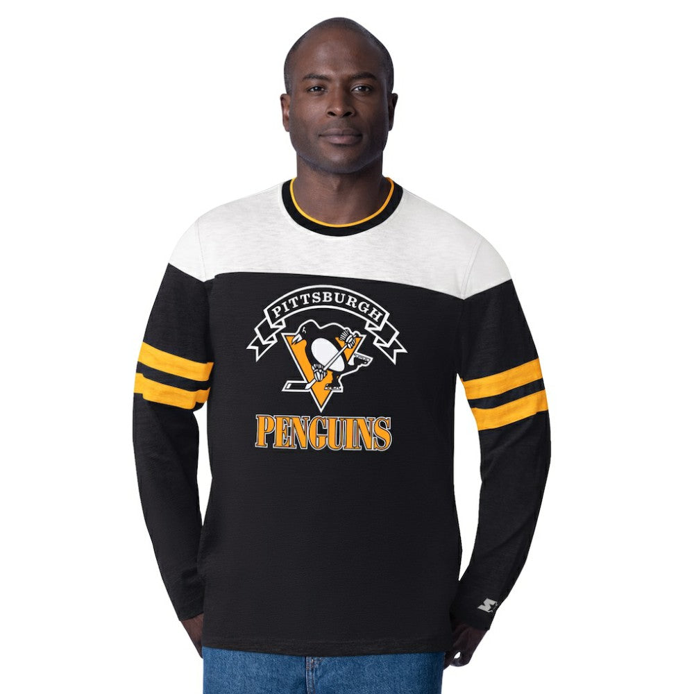 Pittsburgh Penguins Starter Blitz Durene Long Sleeve T-Shirt Black