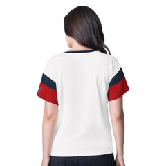 Washington Capitals G-III 4Her by Carl Banks Women's Rink Oversized Rhinestone V-Neck T-Shirt White