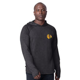 Chicago Blackhawks MSX by Michael Strahan Fast Track Raglan Long Sleeve Hoodie T-Shirt Black